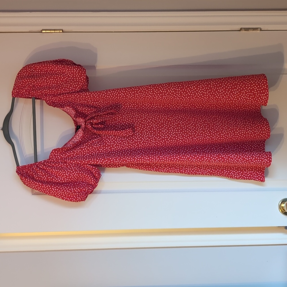 Heart pokadot red dress